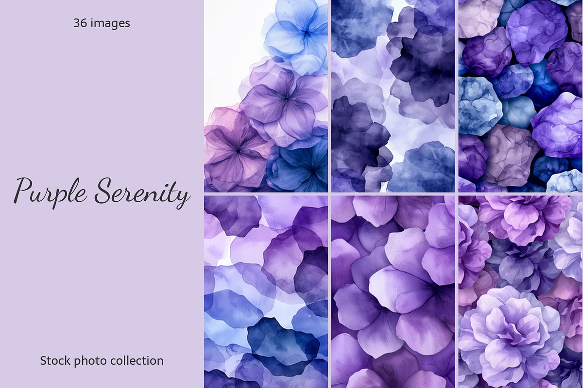 Purple & Violet Watercolor Textures, a Texture Illustration by AI Petr Creative Agency (Photo 1 of 7)