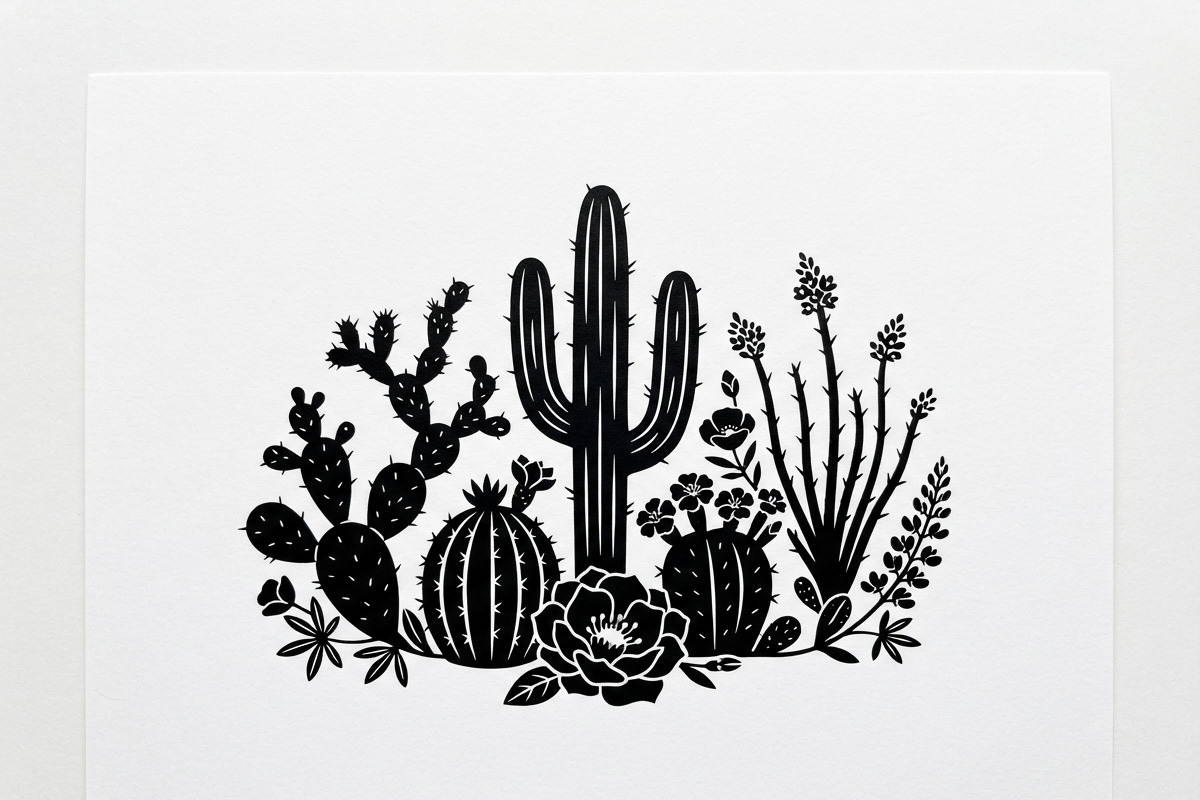60 Desert Cactus Floral Silhouette, a Seasonal Illustration by Amazin_art (Photo 7 of 35)