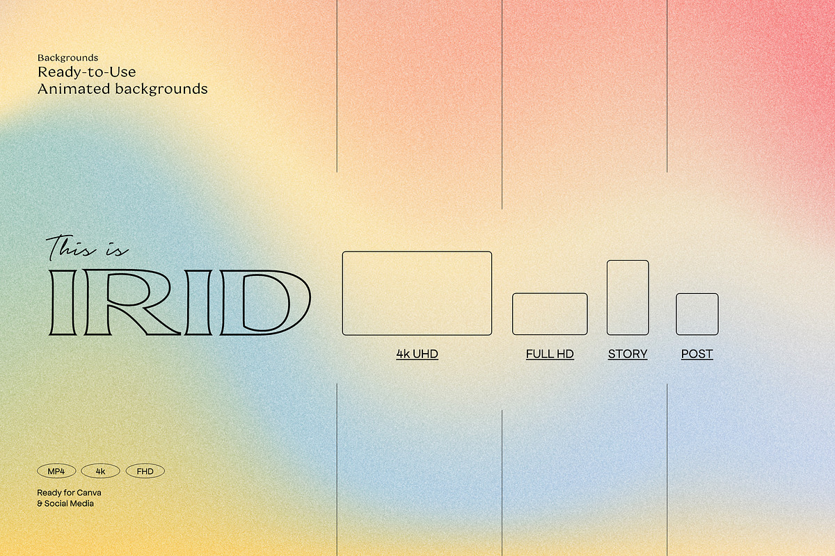 IRID - Animated Gradients Background, a Social Media Template by Sparrow & Snow (Photo 9 of 19)