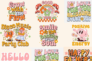 Retro Groovy Font Bundle-Cricut Font