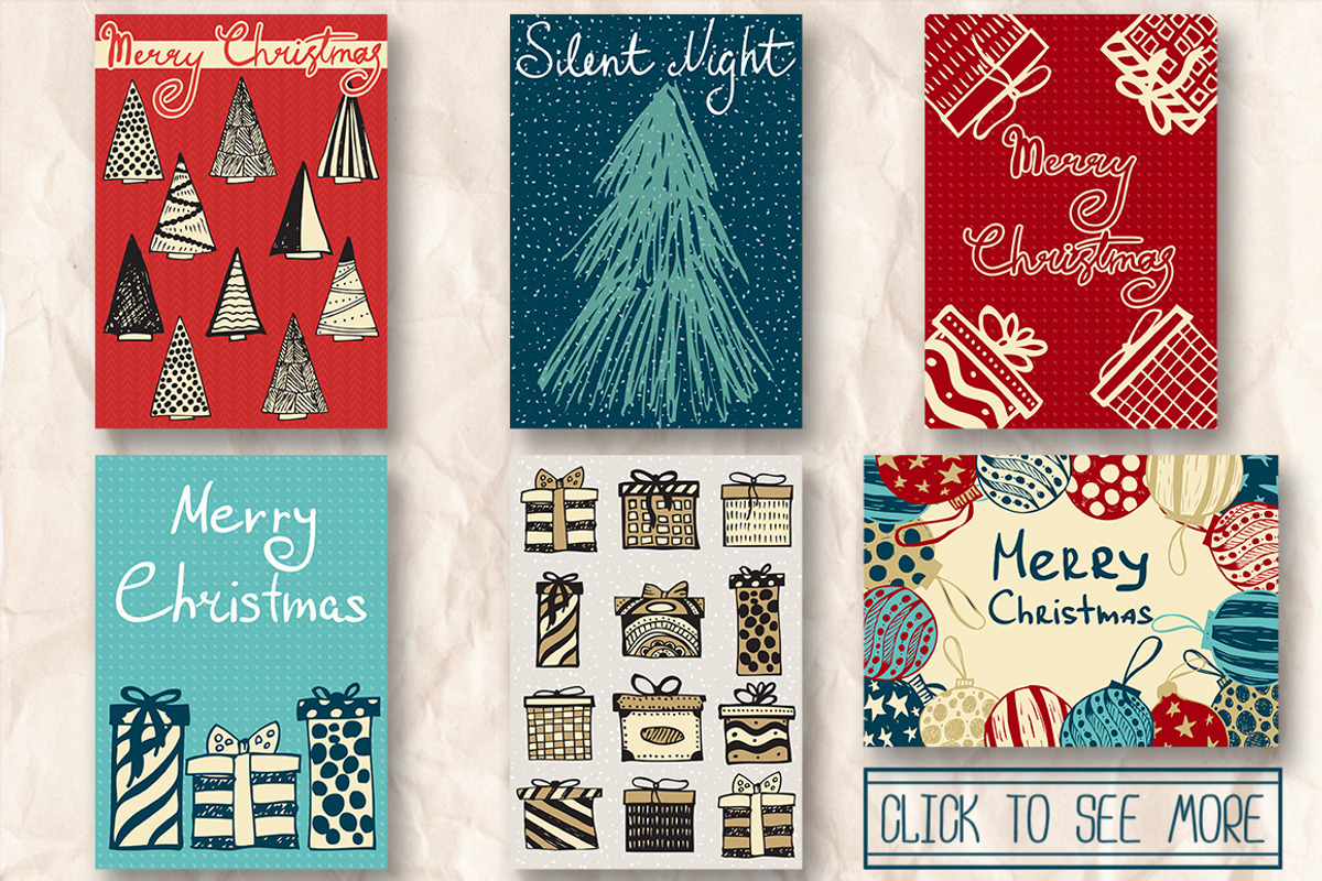 Set of Christmas cards, a Decorative Illustration by SomStock (Photo 2 of 5)
