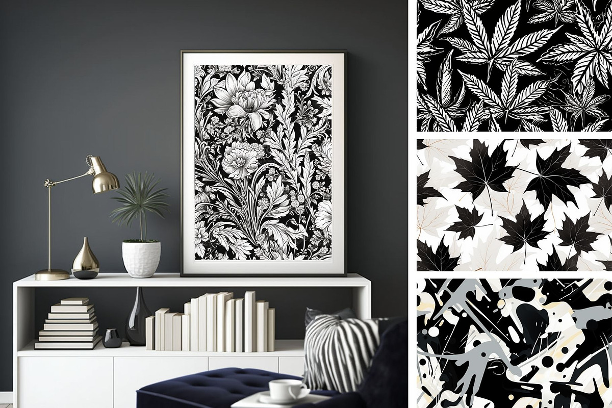 48 seamless black mix modern pattern, a Pattern Graphic by ARTOZEN DIGITAL (Photo 5 of 15)