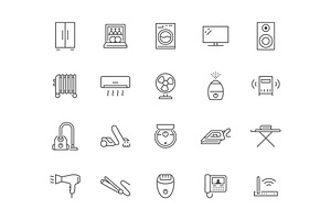 House Appliance Line Icons