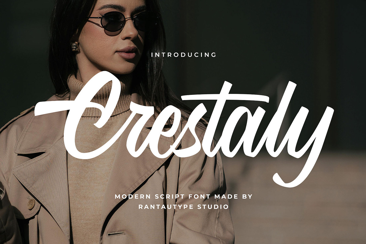 Crestaly Modern Script Font, a Script Font by RantautypeStudio (Photo 1 of 17)