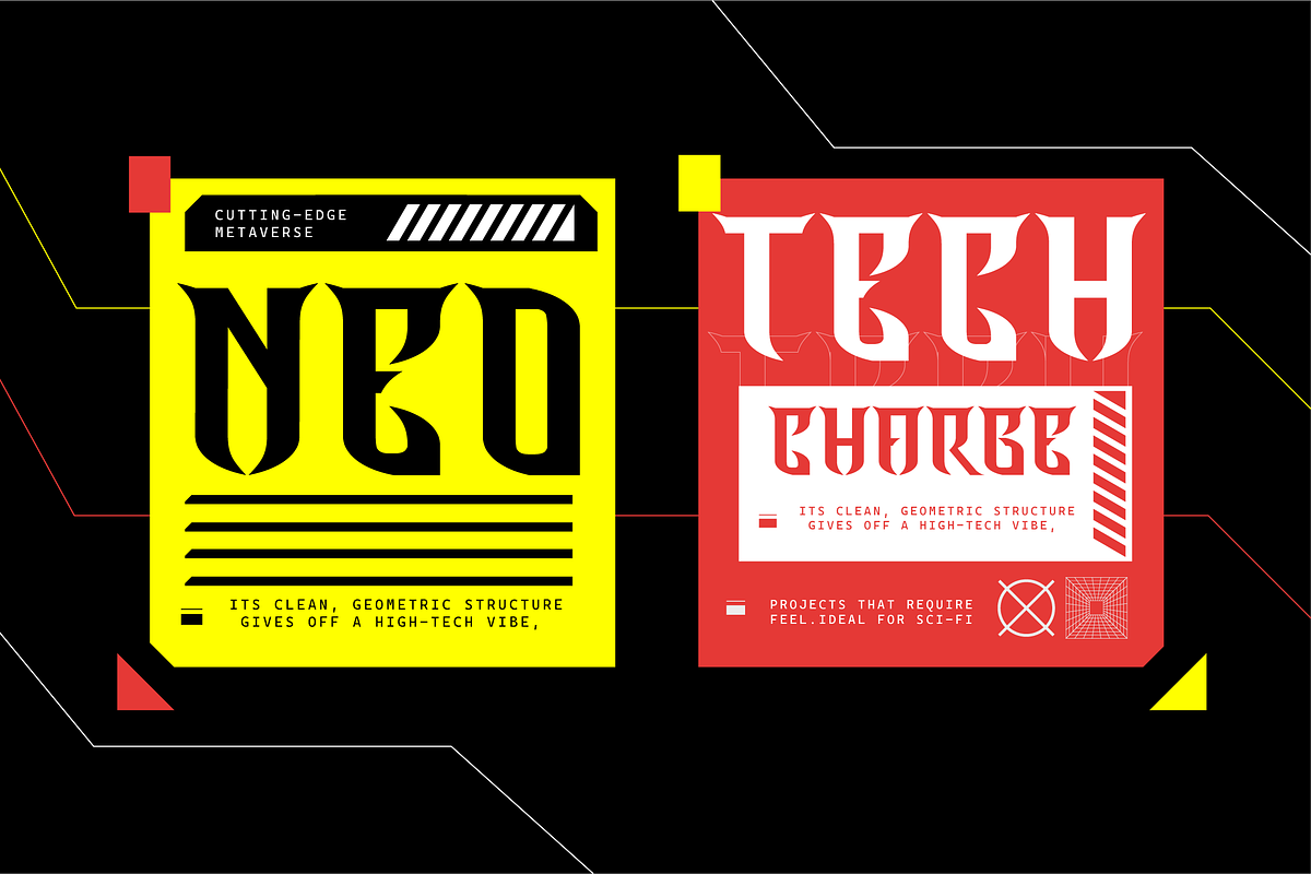 VB Sortina - Futuristic Display Font, a Sans Serif Font by VALIANTBROTHA (Photo 8 of 11)