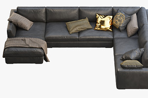 Modena Taper Arm U-Sofa Chaise Sofa