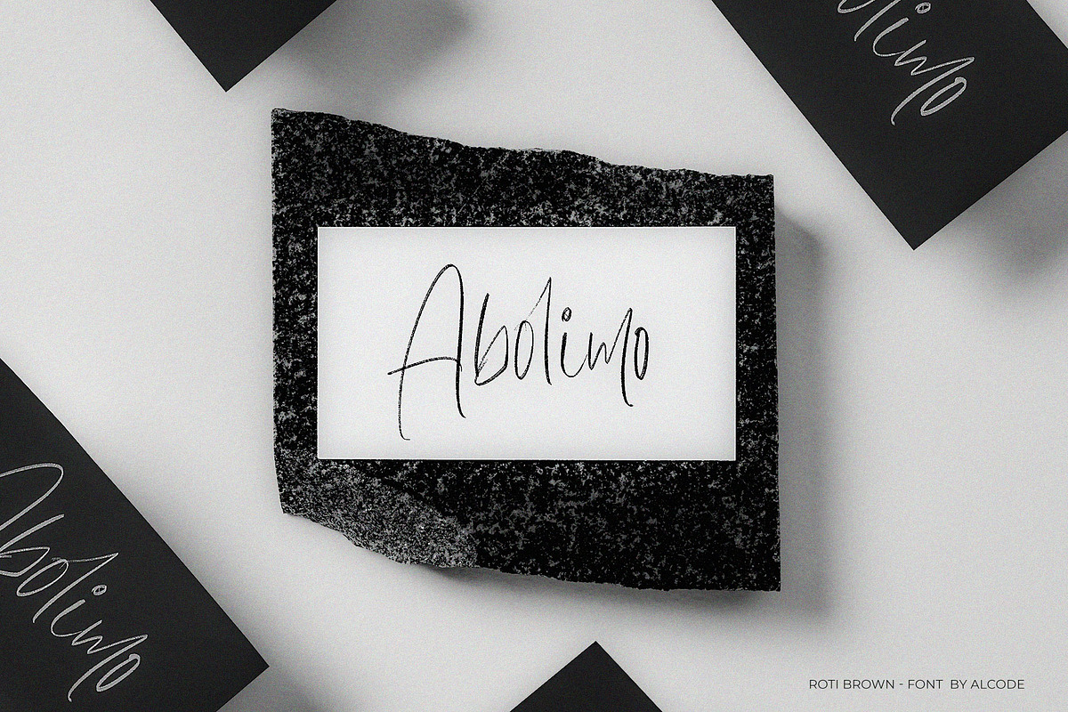 Roti Brown With 6 Editable logo, a Script Font by Alcode (Photo 14 of 15)