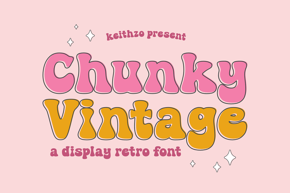 Chunky Vintage - Retro Font, a Handwritten Font by Keithzo (Photo 1 of 8)