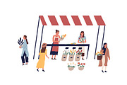 Flower market, outdoor florist shop, a Person Illustration by Good Studio (Thumbnail 1 of 3)