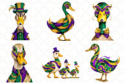Watercolor Mardi Gras Duck Clipart, an Illustration by Black Bird Studio (Thumbnail 3 of 6)