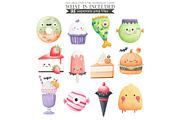 Watercolor Halloween Treats Clipart, an Illustration by CharmClipart (Thumbnail 10 of 10)