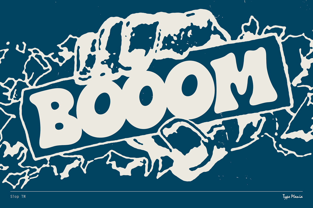 Slop TM – Melting Bubble Font, a Slab Serif Font by Type Mania (Photo 9 of 12)
