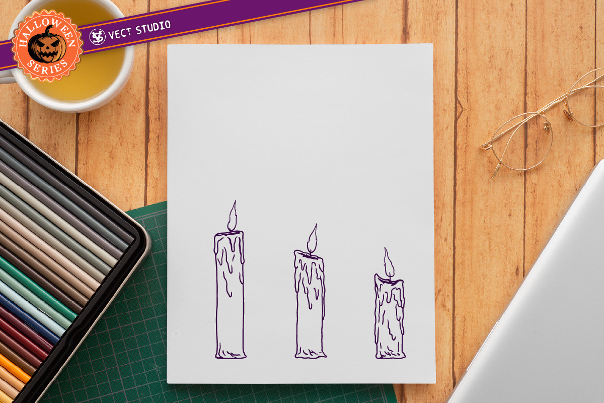 15 Candle Halloween Stamp Brushes, a Brush Add-On by vectstudio (Photo 5 of 9)