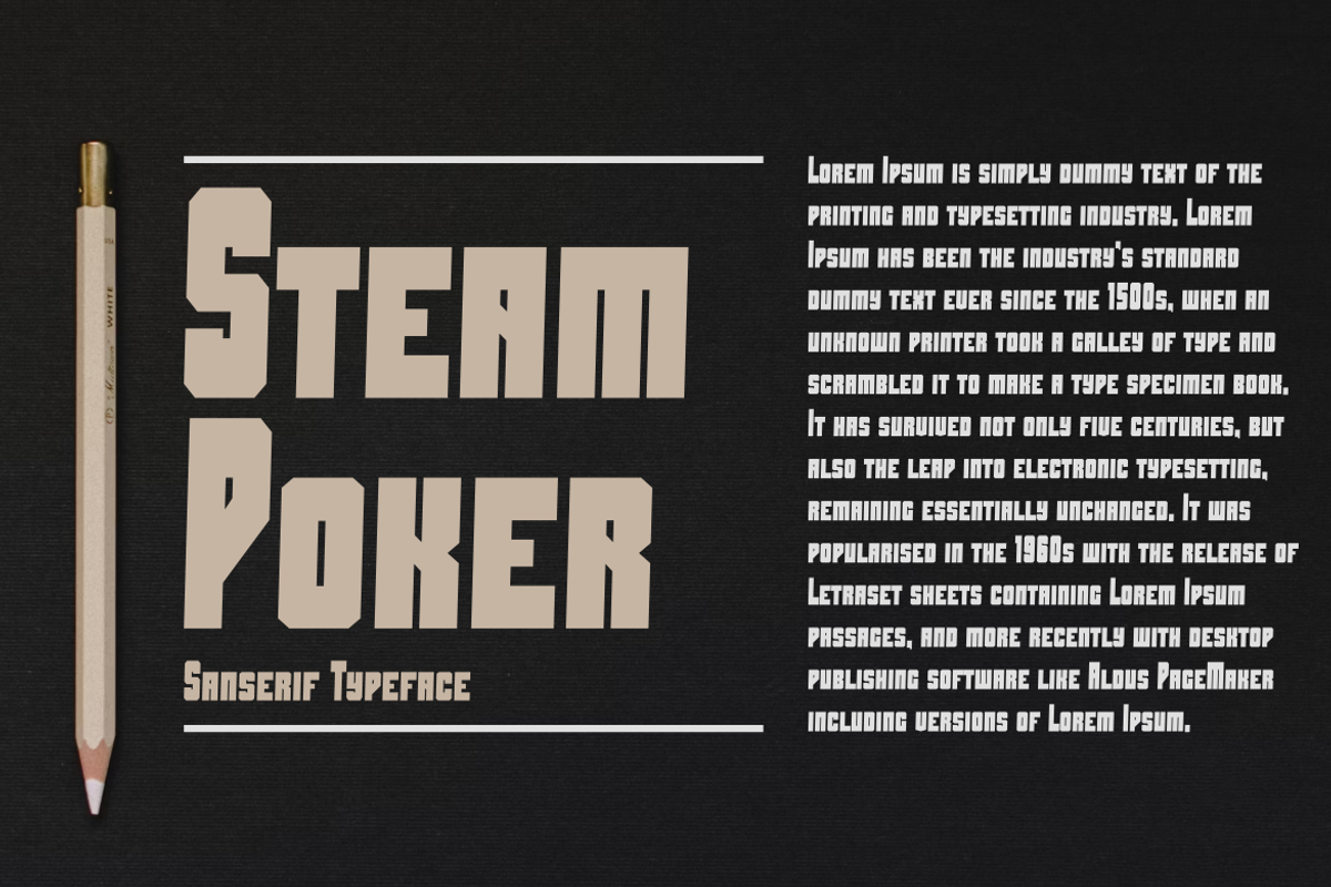 SteamPoker-Bold - Font, a Sans Serif Font by artchiles_design (Photo 2 of 5)