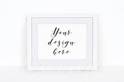 Simple White Frame Mockup Horizontal, a Print Template by Pixomize (Thumbnail 1 of 2)