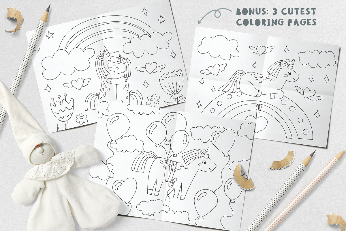 Oh My Unicorn: cute clipart for kids, an Animal Illustration by RinaKustova (Photo 12 of 13)