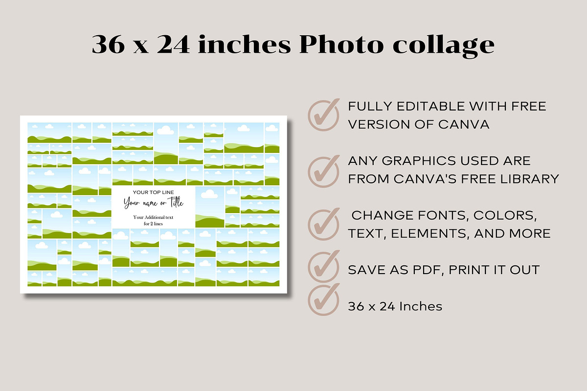 Editable Photo Collage Canva Templat, a Poster Template by Adalin Shop (Photo 3 of 4)