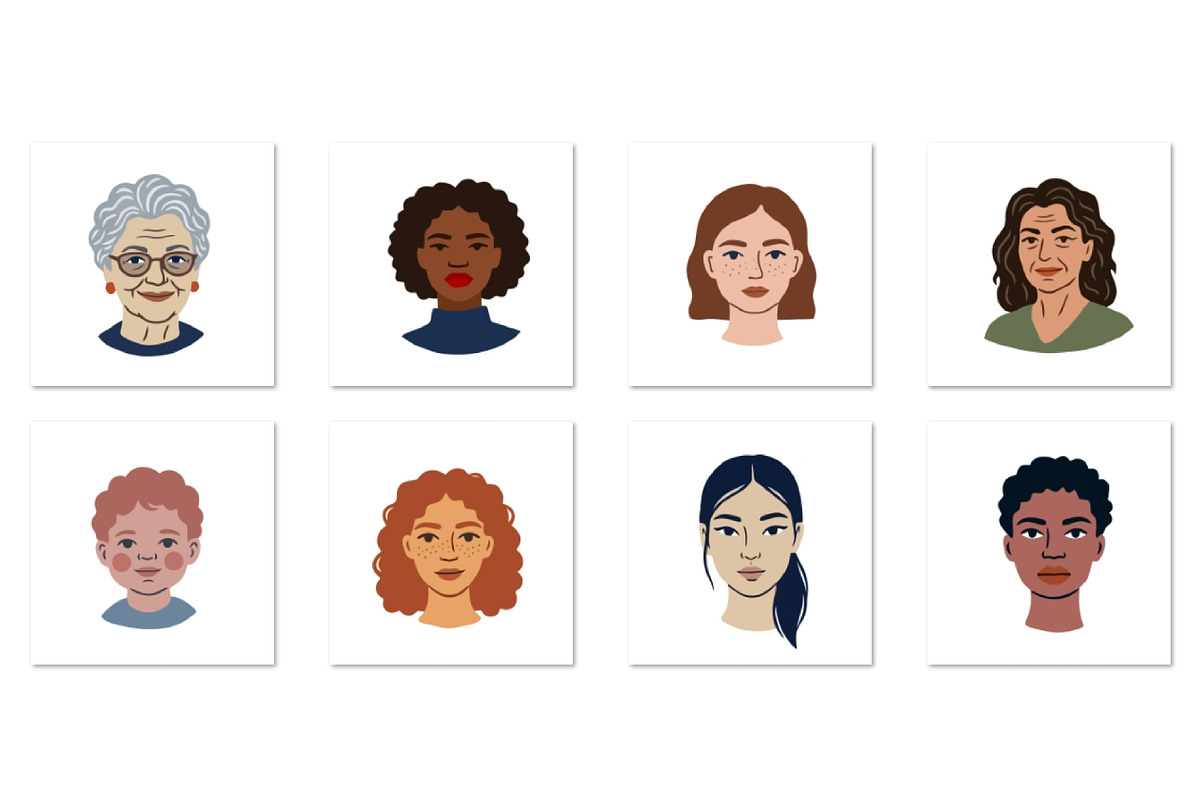 Diverse Portraits Bundle, an Object Graphic by IRSYART (Photo 3 of 7)
