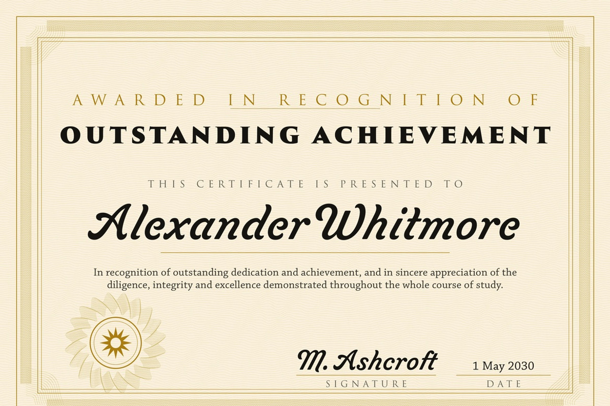 Gold Ornate Certificate Template, a Stationery Template by DesignerCandies (Photo 2 of 4)