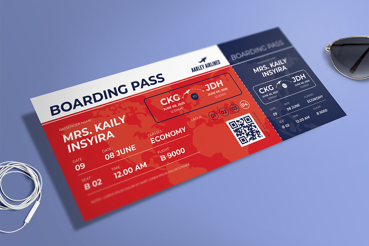 Boarding Pass, a Card Template by Aarley Kaiven (Photo 2 of 3)