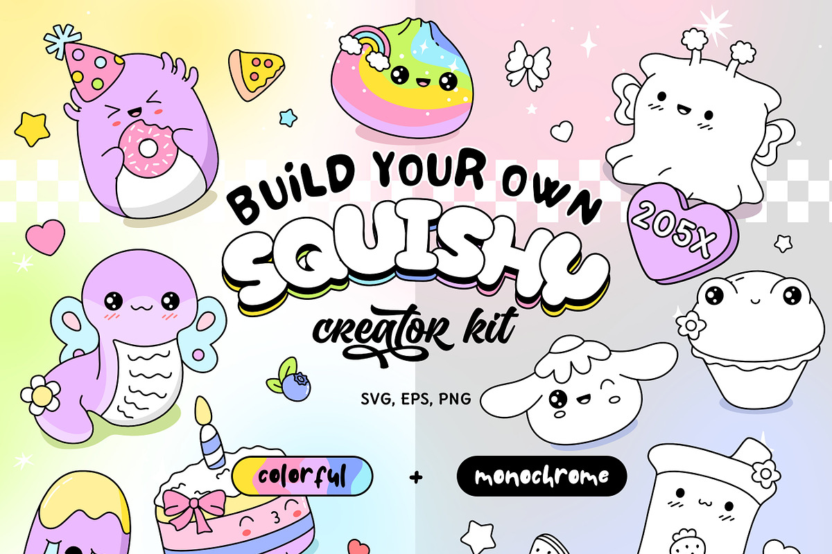 Squishy Creator Character Builder, an Object Graphic by Huxmay (Photo 1 of 12)