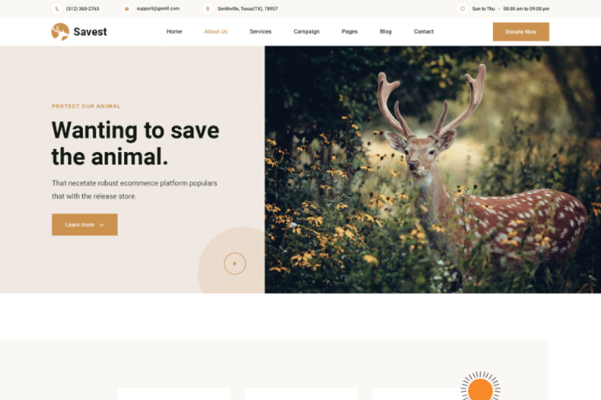 Animal Shelter Website Template, a Websites & App Template by HasThemes (Photo 2 of 6)