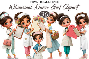 Whimsical Enjoy Nurse Girl Clipart, a Seasonal Illustration by designcity5