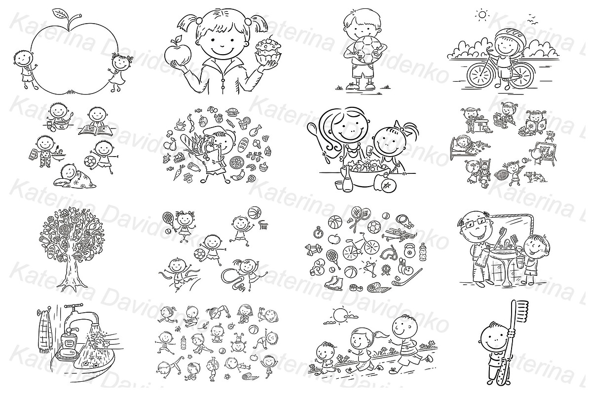Kids and families doing sports, an Education Illustration by Bubert Art (Photo 4 of 5)