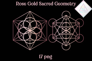 Rose Gold Sacred Geometry Clipart