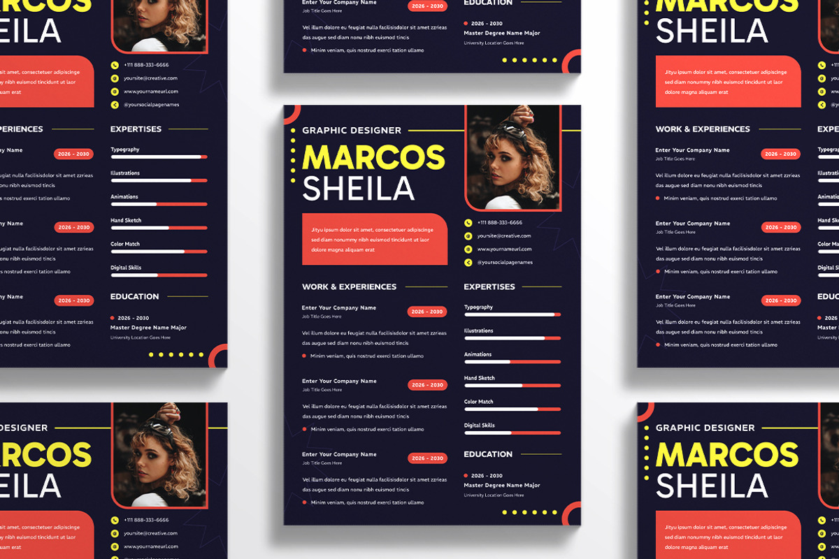 Dark Style Business Resume CV, a Resume Template by iDoodle Studio (Photo 3 of 4)