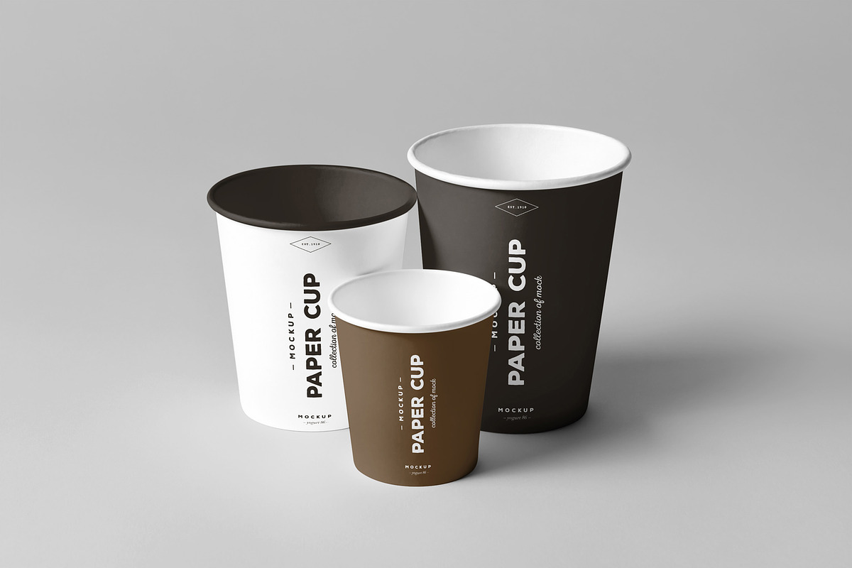 Paper Cups Mock-up, a Cups & Container Mockup by Yogurt86 (Photo 6 of 9)