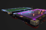 Pool Table with Neon Balls, a Furniture 3D Model by TFE Game Art (Thumbnail 1 of 4)