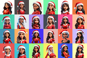 125 Animoji Style - Santa Woman