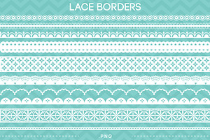 10 Lace Borders Clip Art IV