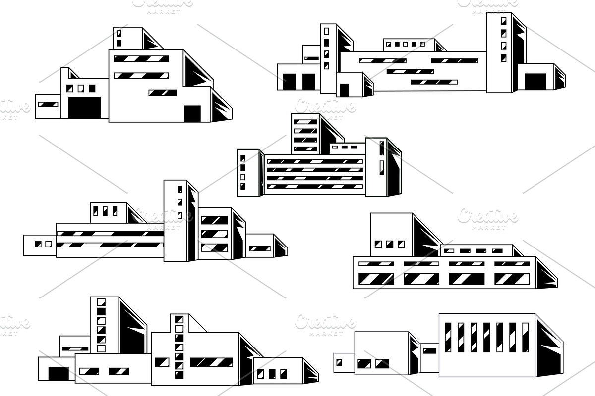 Set of industrial buildings., an Object Graphic by incomible