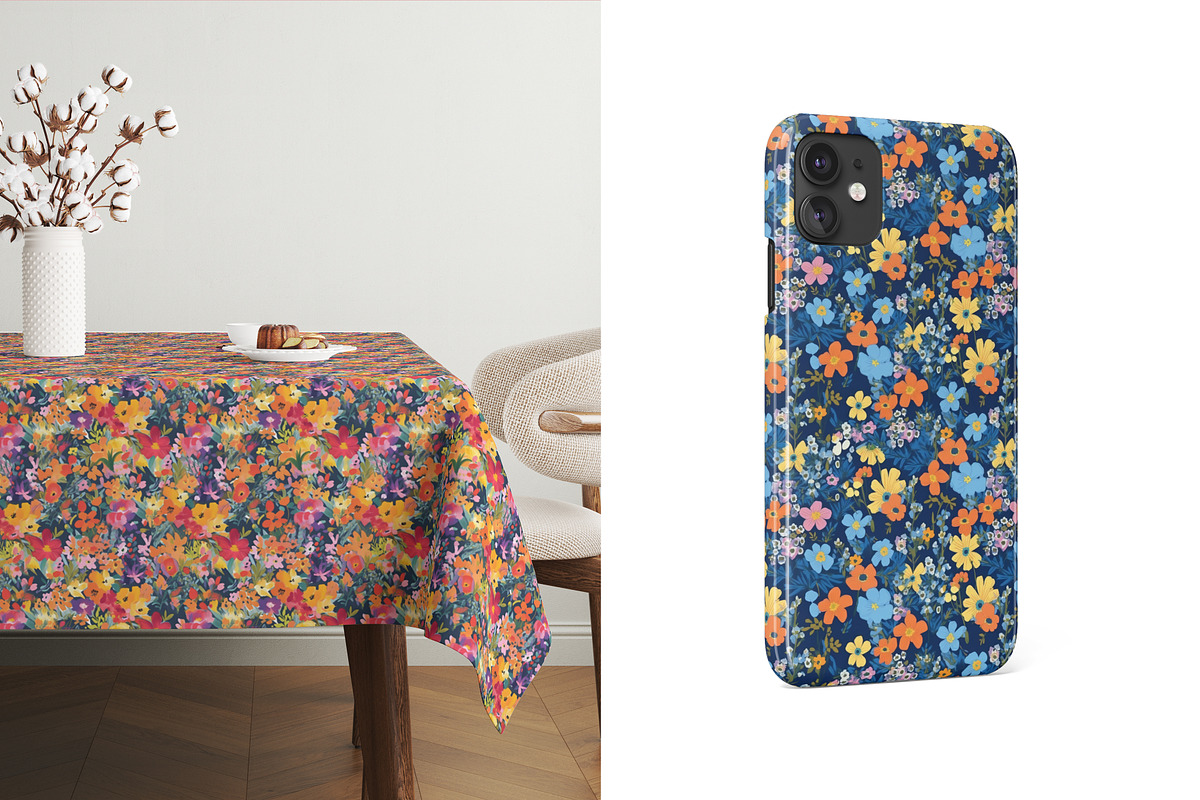 6 Whimsical Floral Seamless Patterns, a Pattern Graphic by Ninterints (Photo 13 of 14)