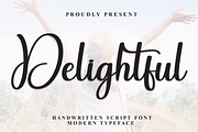 Delightful | Script Font, a Handwritten Font by Scratchones (Thumbnail 1 of 8)