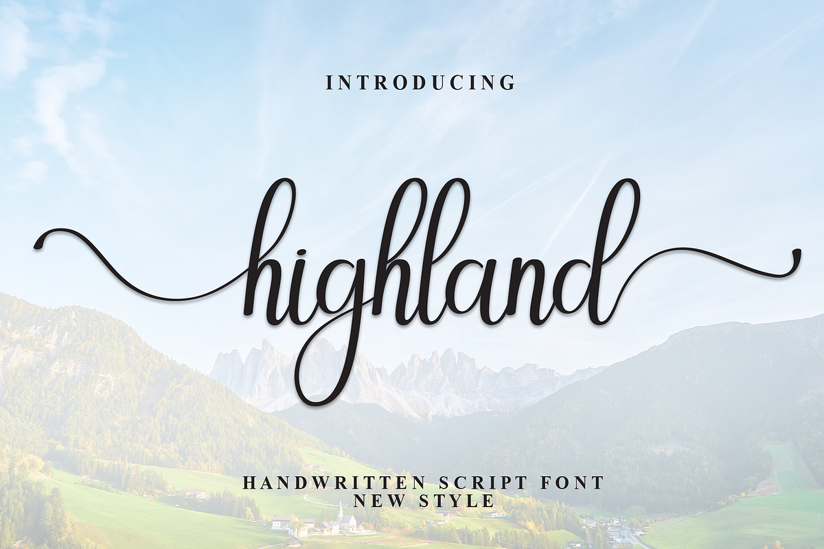 Highland | Script Font, a Handwritten Font by Scratchones (Photo 1 of 9)