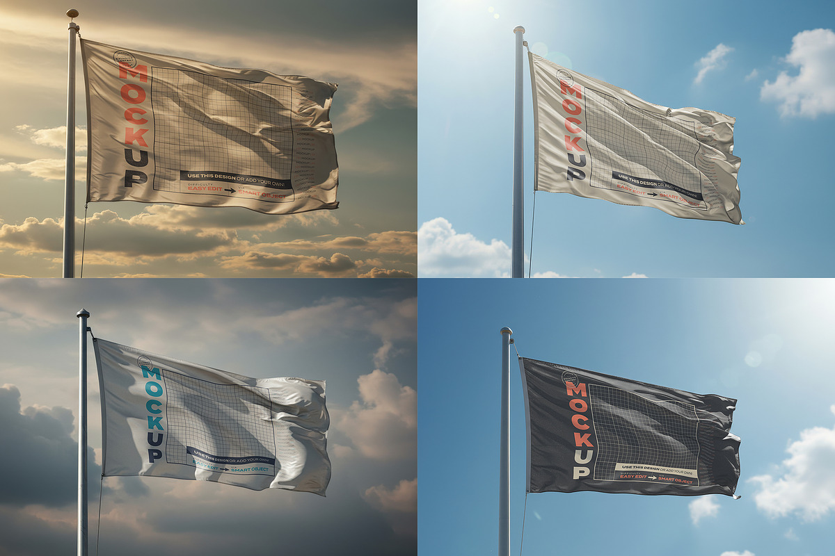 Realistic Waving Flags Mockups, a Product Mockup by Luuqas Design (Photo 2 of 5)