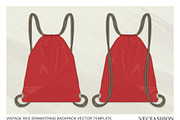 Drawstring Backpack Vector Template, an Illustration by VecFashion Ltd.