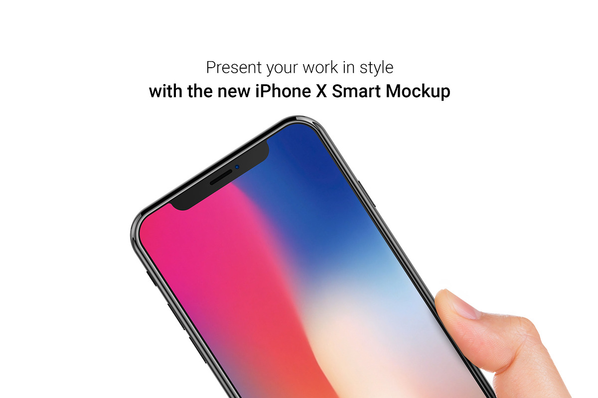 iPhone X Mockup with Hand Straight, an iPhone Mockup by Design Bits (Photo 4 of 7)