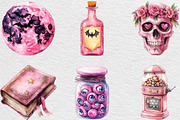 Pink Glitter Halloween Clipart, an Illustration by Black Bird Studio (Thumbnail 4 of 6)