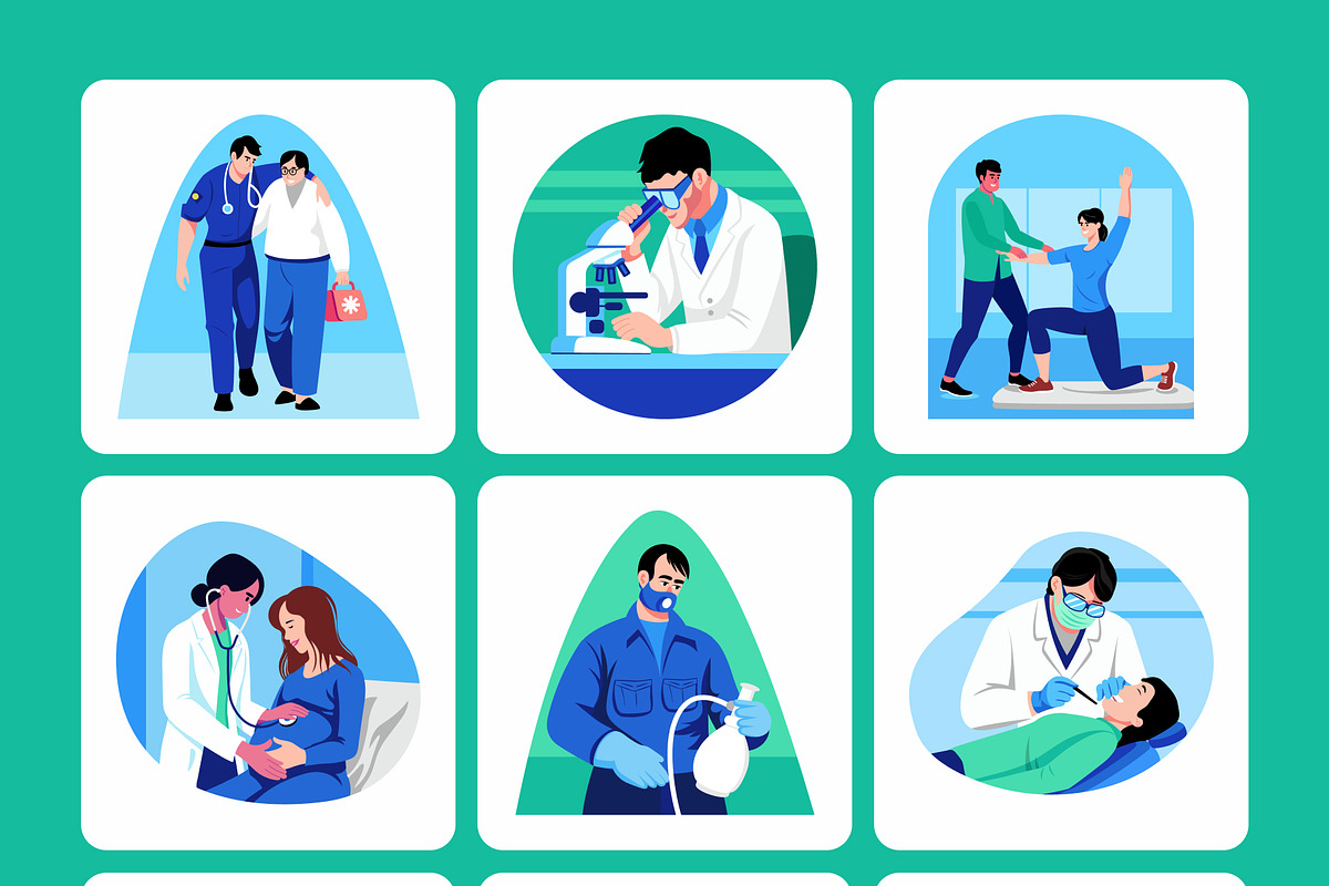 Health and Hospital Art Set, a Healthcare Illustration by Brickclay (Photo 9 of 9)