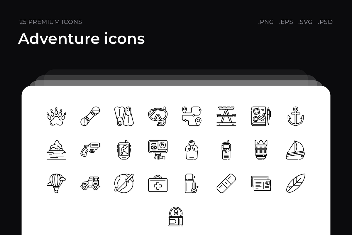Adventure icons, an Outline Icon by Wencory