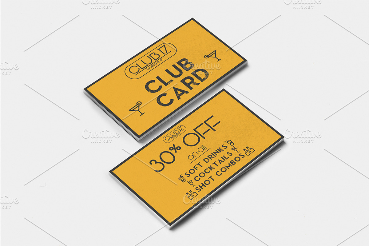 Bar Club Card, a Card Template by Konakchiev