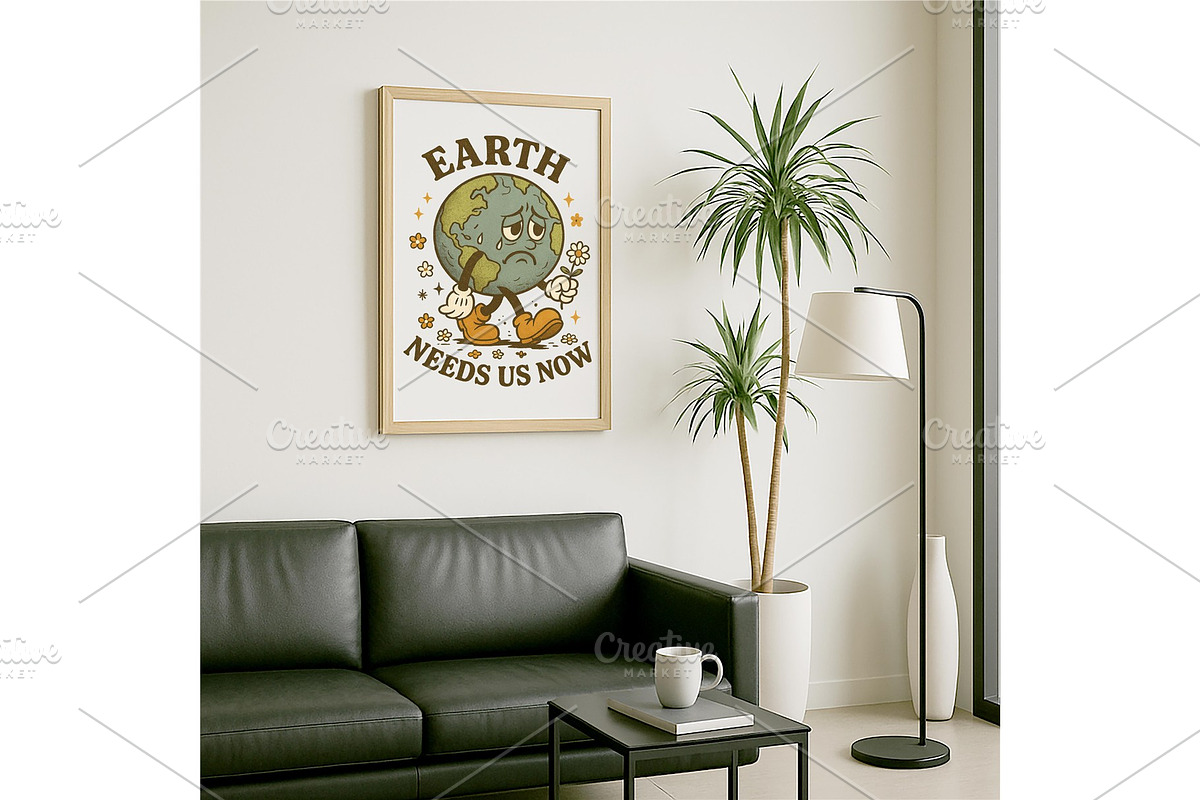 Earth Needs Us Now Wall Art Vintage, a Background Graphic by LaseredNinja (Photo 7 of 7)
