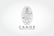 canoe line art minimalist icon logo, a Branding & Logo Template by PrastHF (Thumbnail 2 of 2)