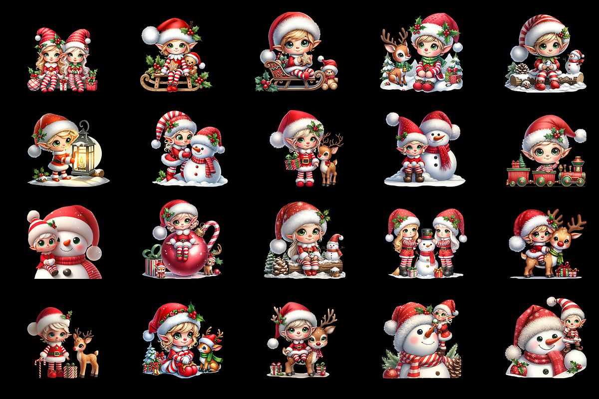 Watercolor Christmas elf clipart, a Person Illustration by ElenazlataArt (Photo 3 of 3)