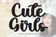 Cute Girls | Script Font, a Handwritten Font by Scratchones (Thumbnail 1 of 8)