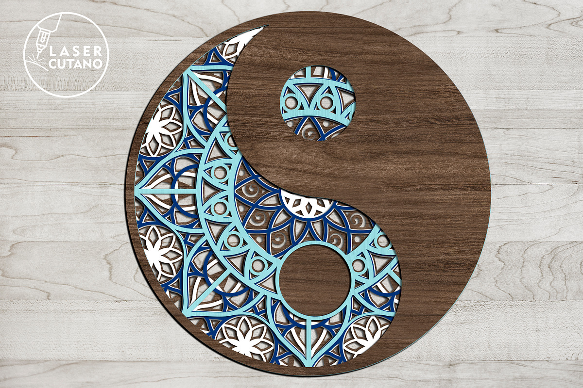 Mandala YIN YANG Multilayer Wall Art, a Design Template by LaserCutano (Photo 3 of 7)